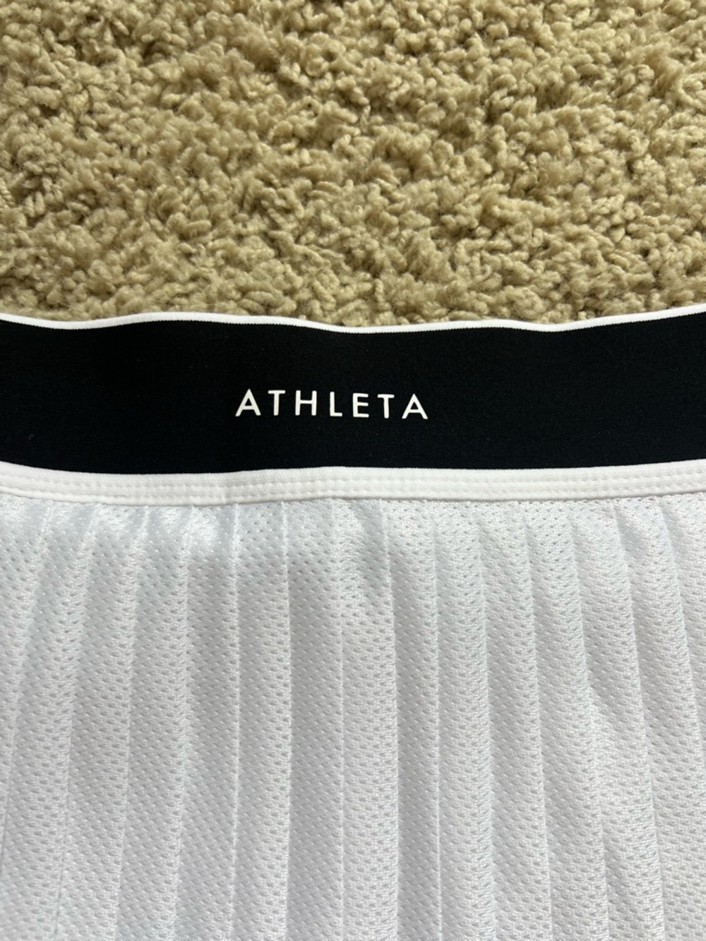 Athleta White Pleated Skirt with Black Waistband - Picture 6 of 7